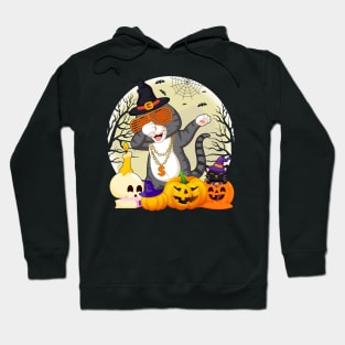 Halloween Cat in september we wear gold Hoodie